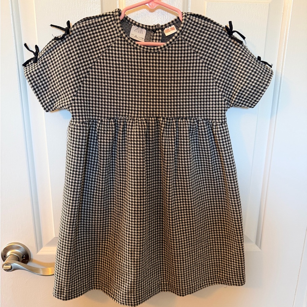 Zara Kids Black and White Checkered Dress